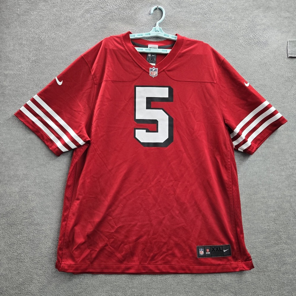 San Francisco 49ers Men Jersey XXL Red Nike Trey Lance 5 On Field